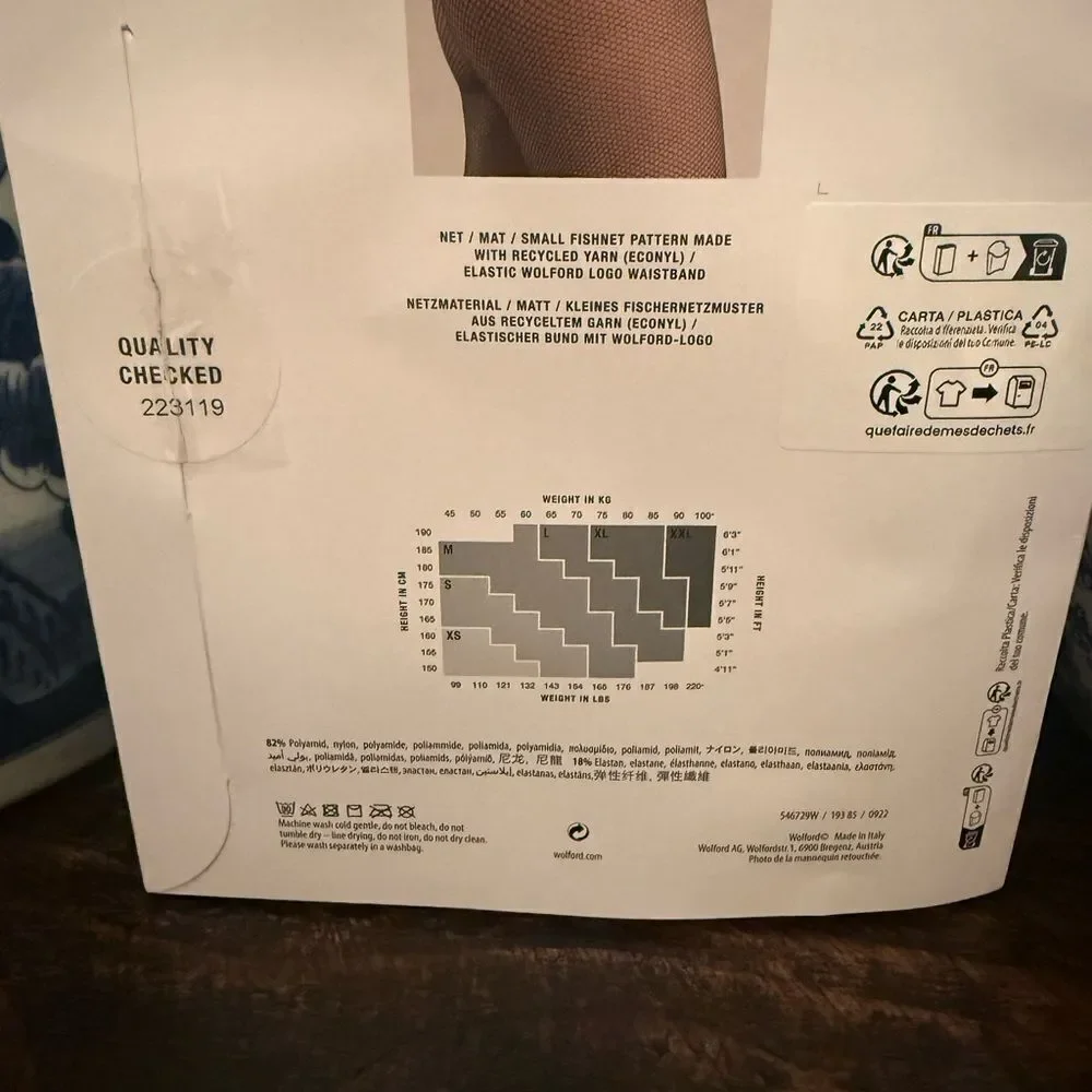 NWT Wolford TWENTIES ECONYL TIGHTS LEGGINGS NET • TWENTIES FISHNET medium
